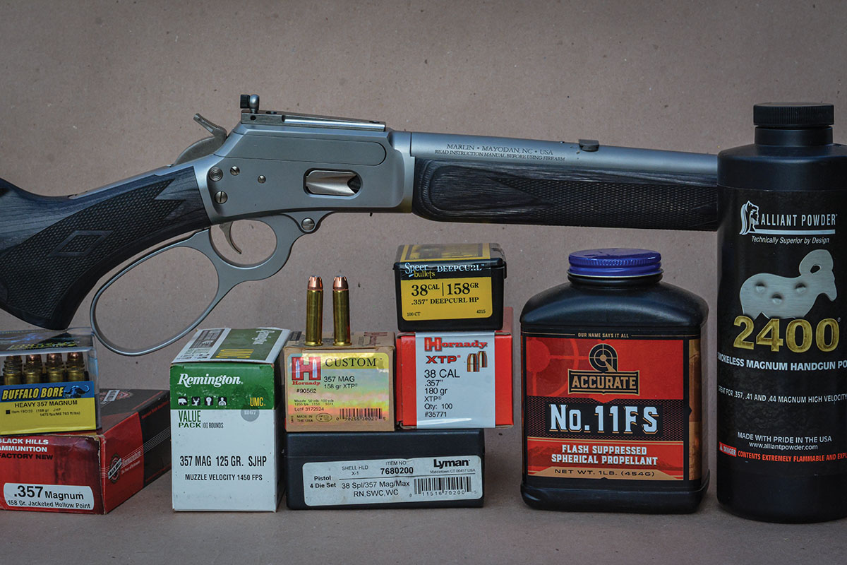 Marlin is offering the Model 1894 Trapper Carbine in 357 Magnum. It features stainless-steel construction, dark gray laminate stock and a 16.1-inch twist with a threaded barrel.